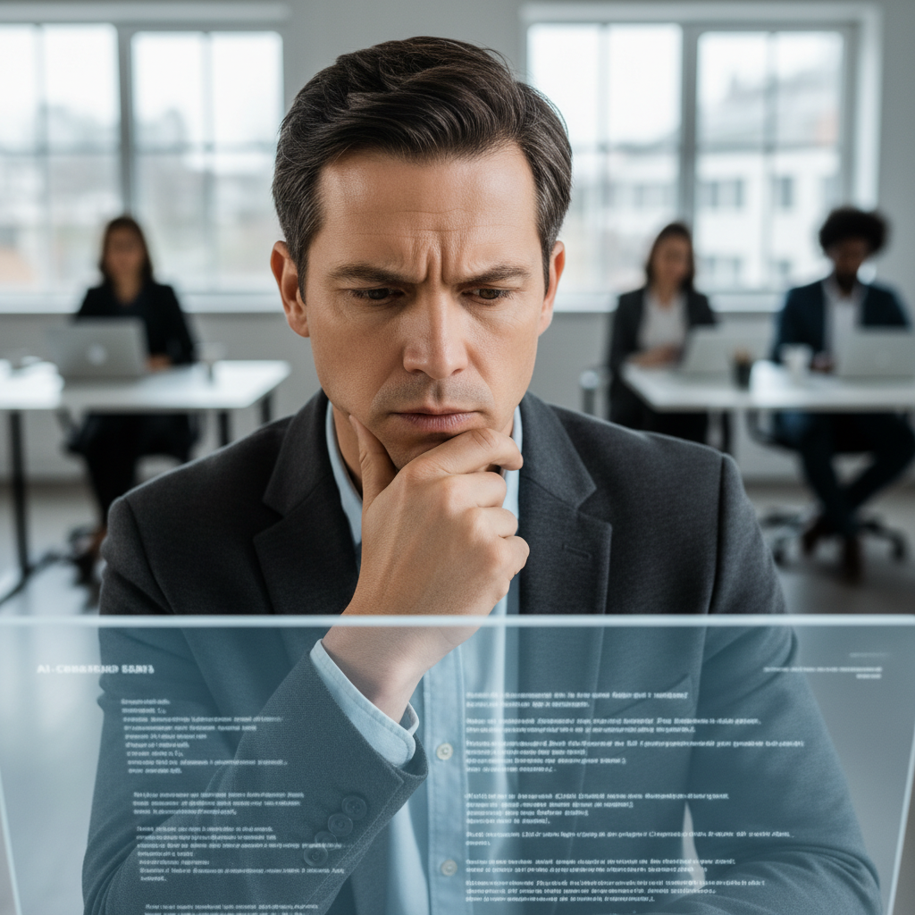 Service advisor reviewing AI-generated recommendations on a tablet before sending to customer