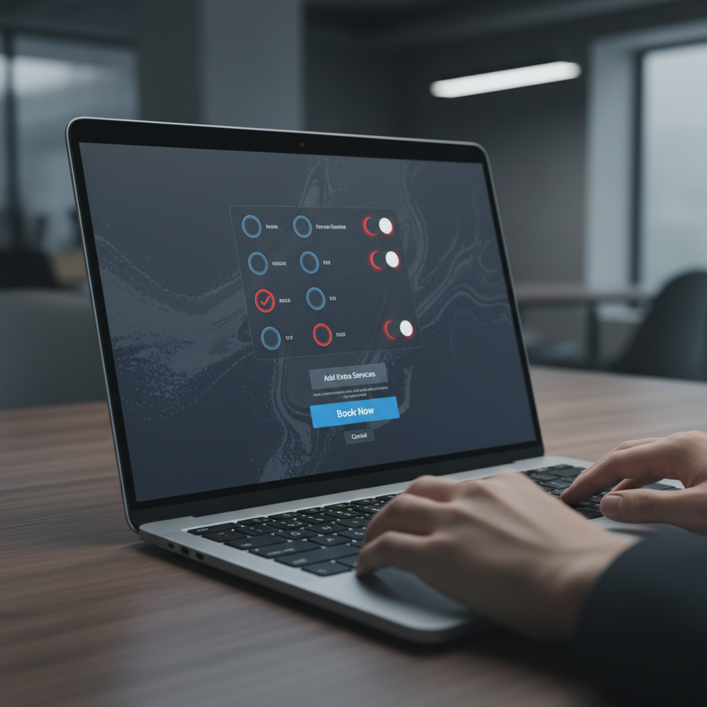 Booking interface using urgency tactics and pre-selected options