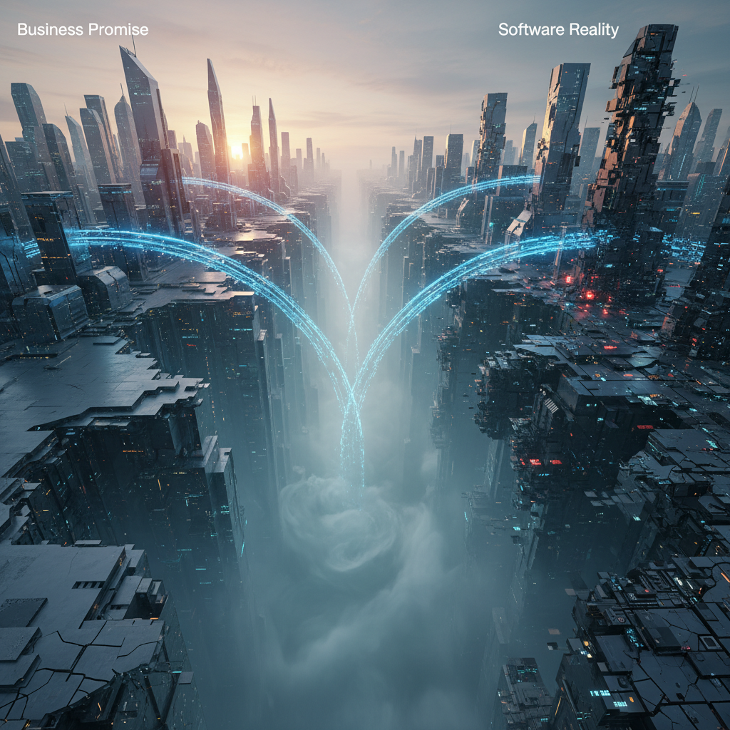 Split screen showing what the business sees in their dashboard versus what the customer sees on their phone