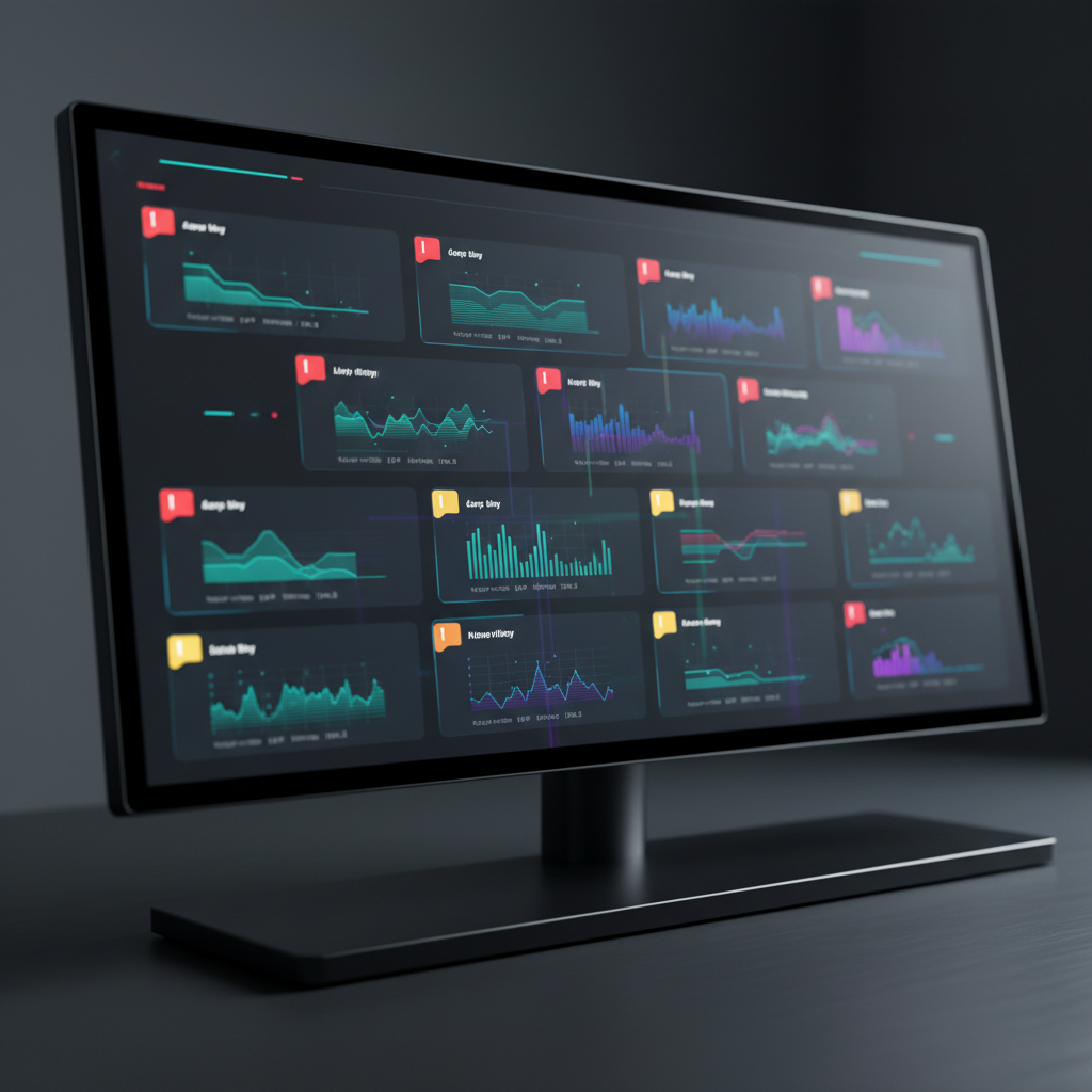 Business software dashboard with automated alerts and workflow notifications